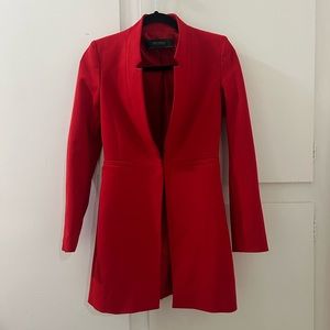 ZARA brand red long blazer XS